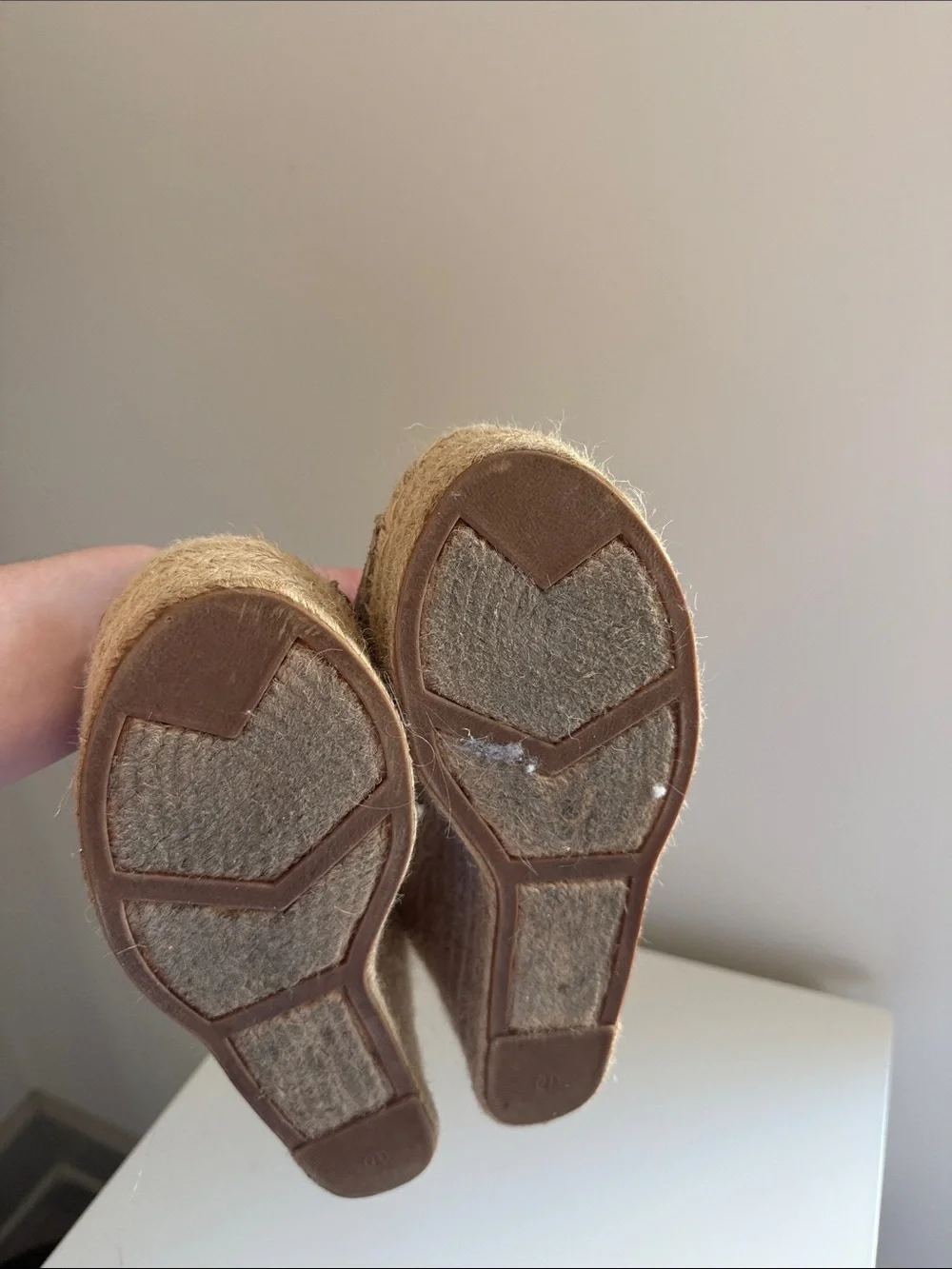 Marc Fisher Taupe Suede Espadrille Platform Sandals